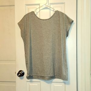 Gray and white blouse